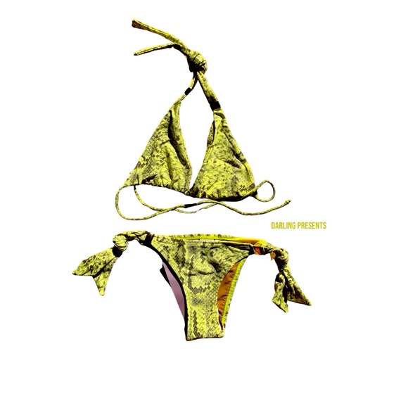CIA MARITIMA SNAKE PRINT BIKINI SWIMSUIT WOMEN COLOR YELLOW SIZE S - Picture 1 of 6